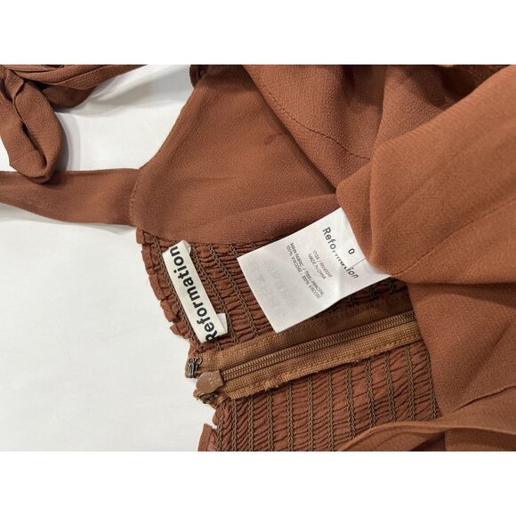 Reformation Christine Dress in Cinnamon - Picture 4 of 4